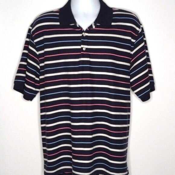 Brooks Brothers Country Club Men Stripe Knit Short Sleeve Golf Polo XL X-Large - Picture 2 of 8